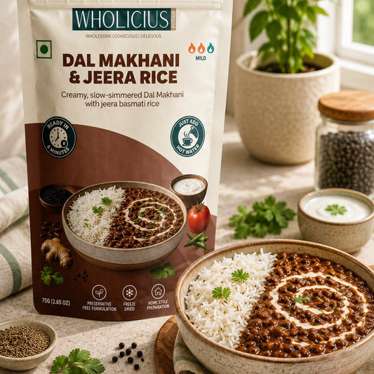 Dal Makhani Jeera Rice plated