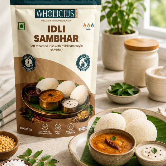 Idli Sambhar plated