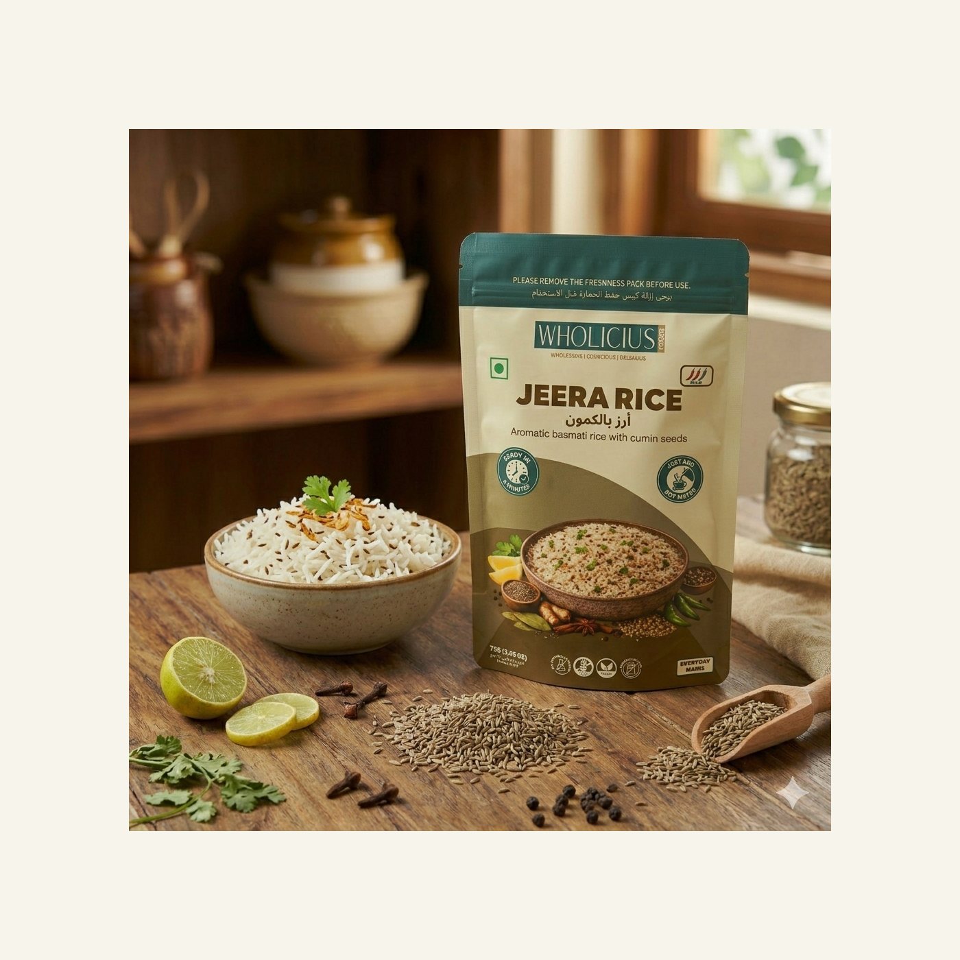 Jeera Rice — prepared bowl