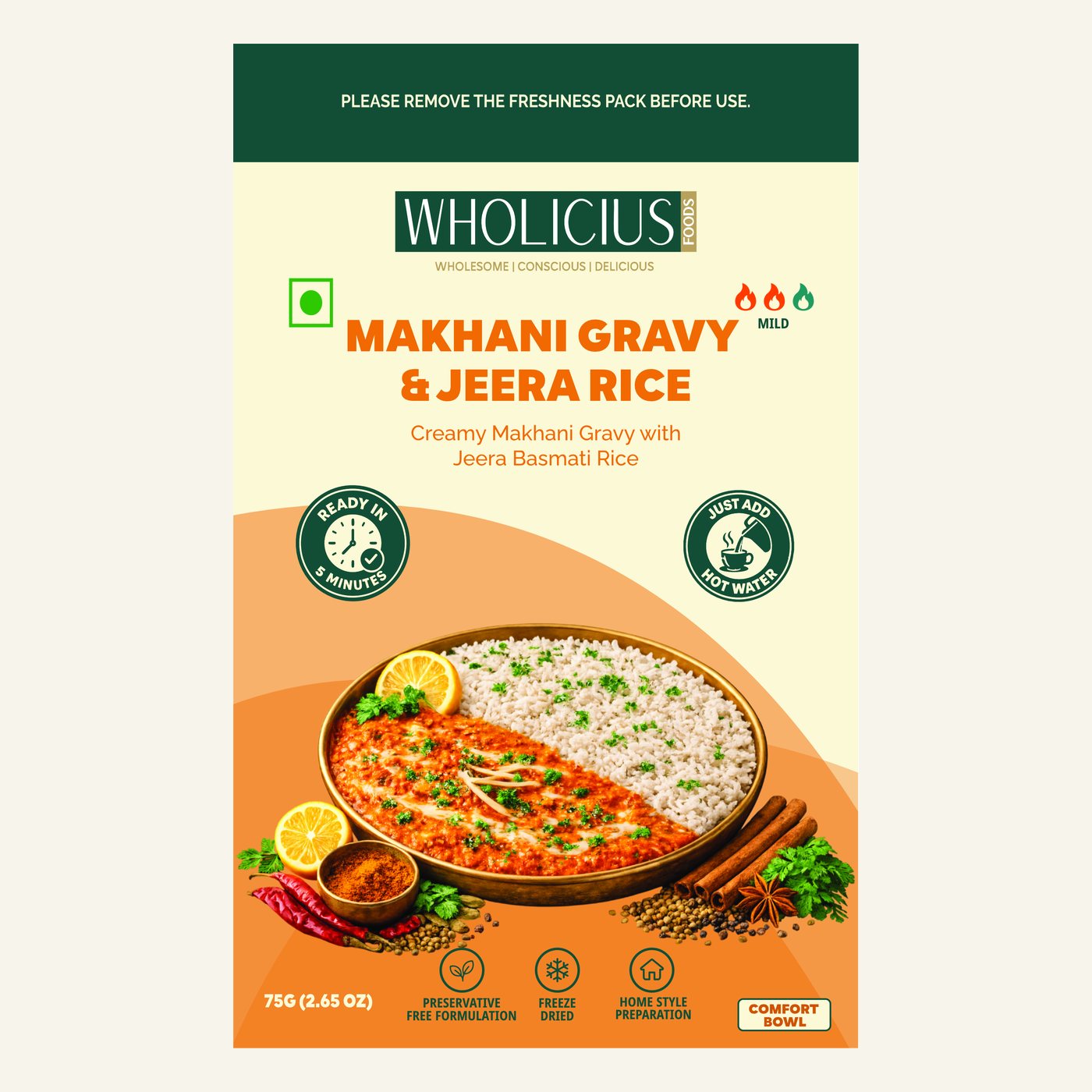 Makhani Gravy & Jeera Rice — front of pack