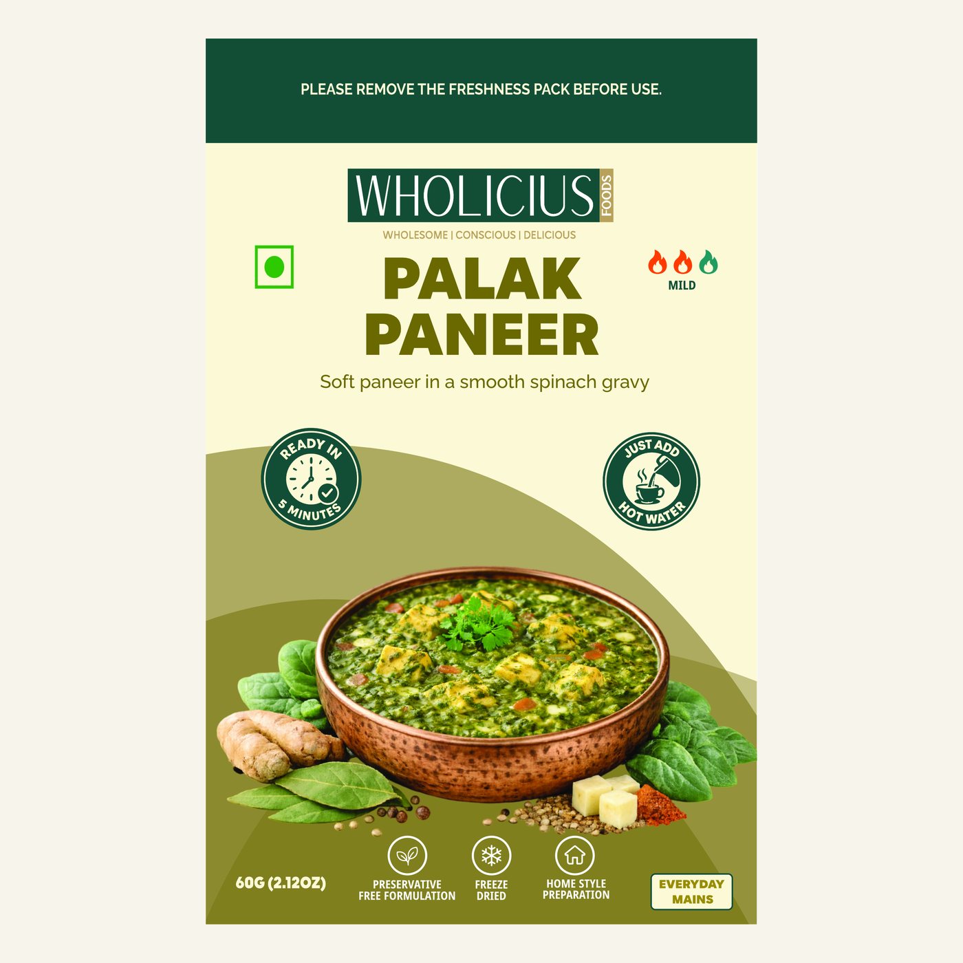 Palak Paneer — front of pack