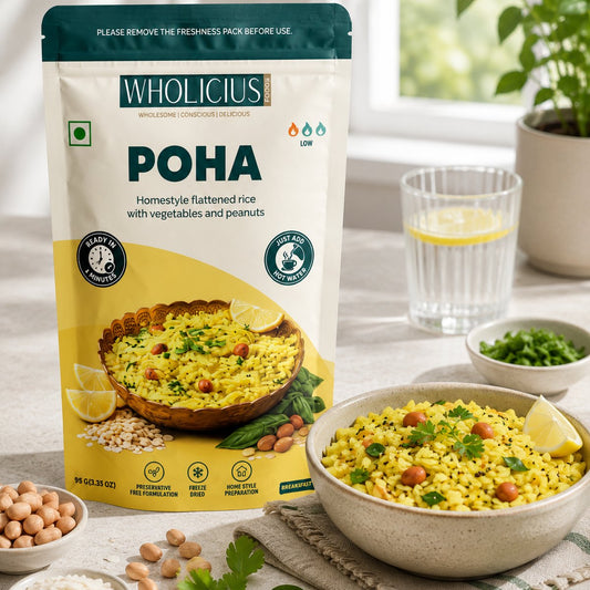 Vegetable Poha plated