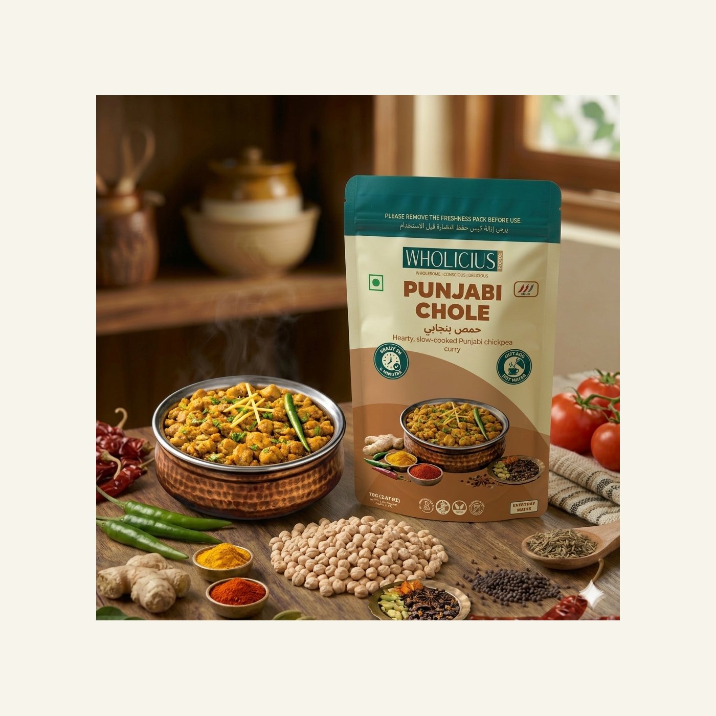 Punjabi Chole — prepared bowl
