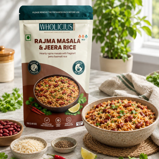 Rajma Masala Jeera Rice plated
