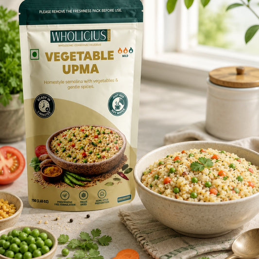 Vegetable Upma plated