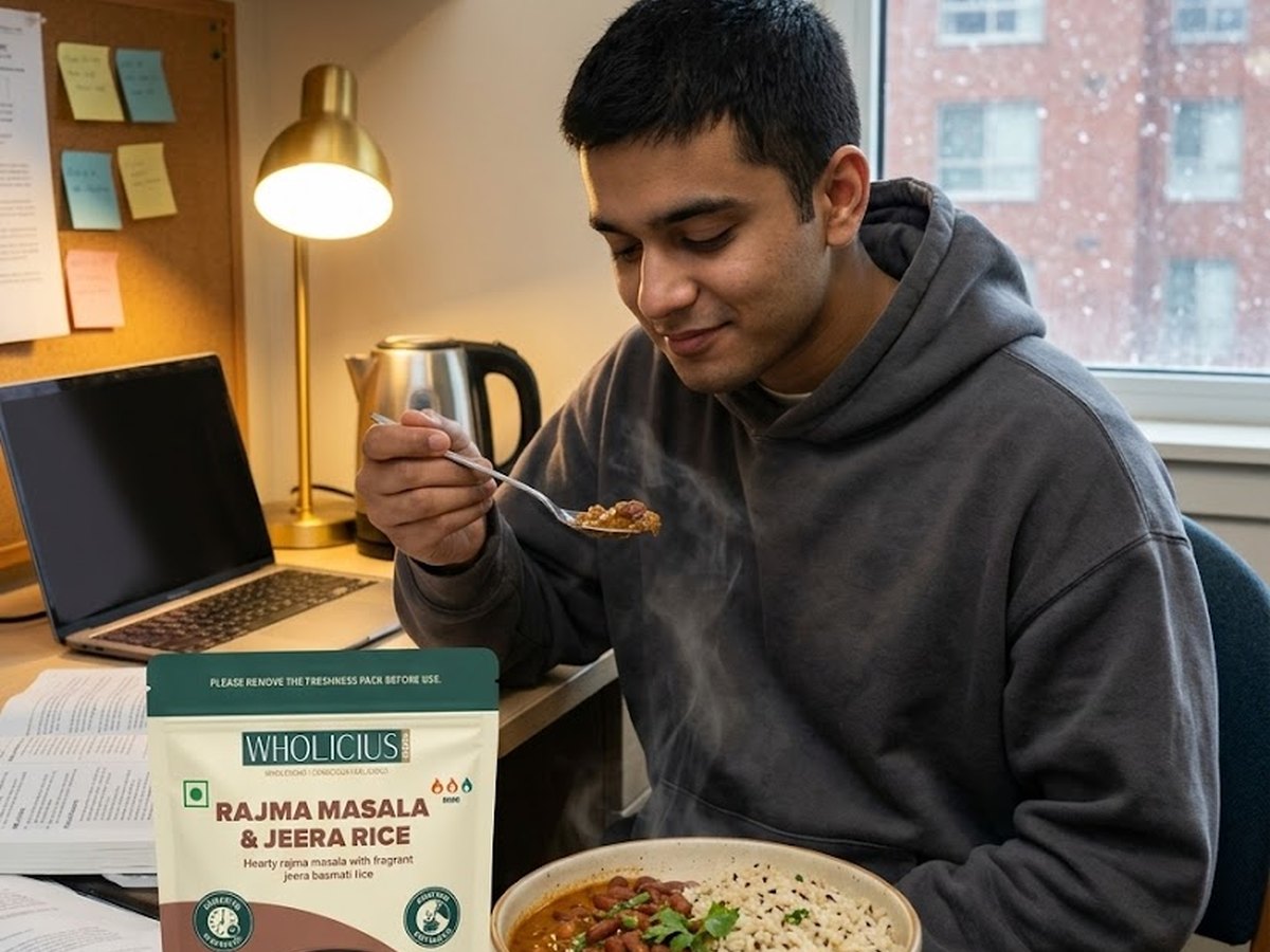 Eating an Indian meal far from home