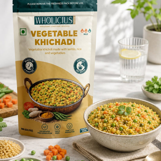 Vegetable Khichadi plated