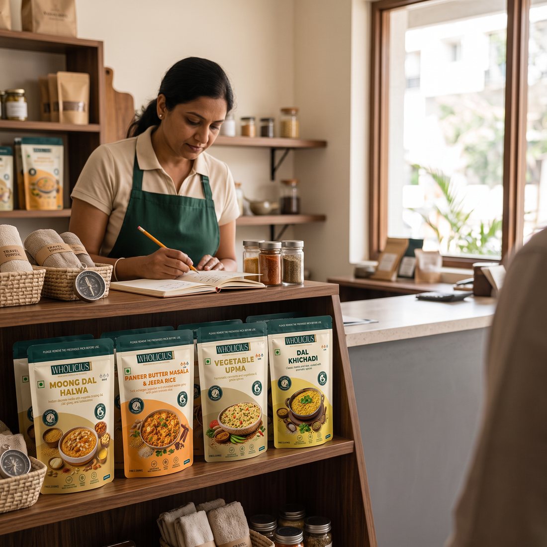 Wholicius pouches stocked on a retail shelf